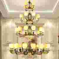 玉石吊燈 天然玉石吊燈 全銅玉石吊燈 客廳玉石吊燈