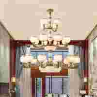 全銅仿玉石燈 全銅仿云石燈 全銅玻璃吊燈