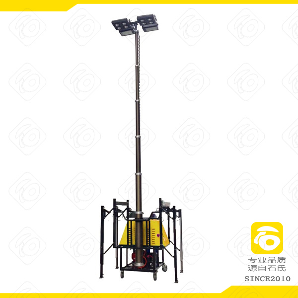 應急移動照明燈塔,LED自動升降泛光工作燈,自發(fā)電搶險照明車